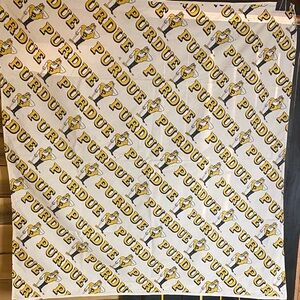 Vintage Artex Purdue University Purdue Pete Logo table cloth 41”x41”